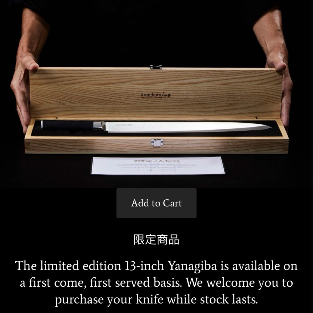 ❤️Kamikoto Yanagiba 13” knife